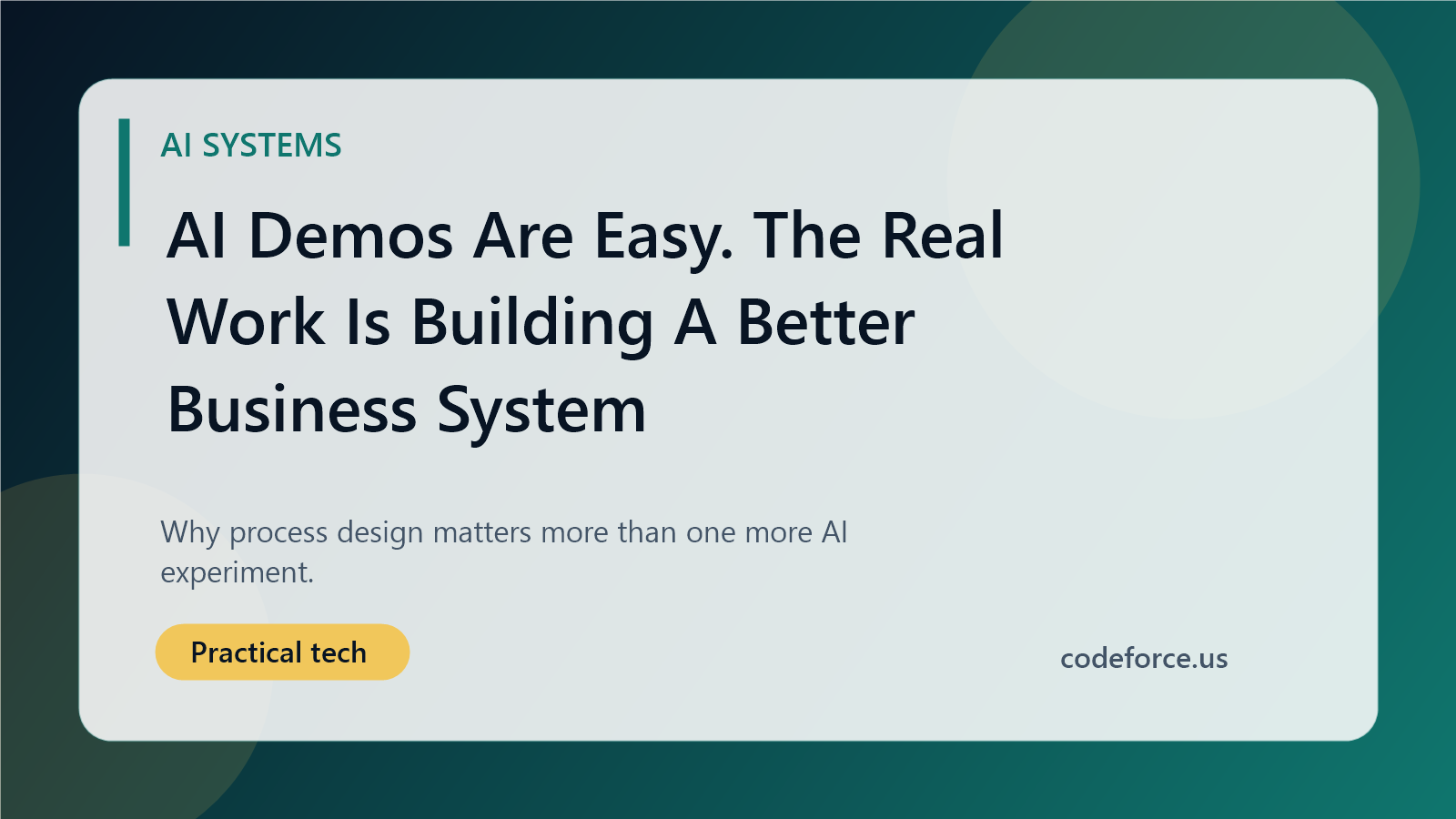 Illustrated blog cover about building better AI business systems for small teams.