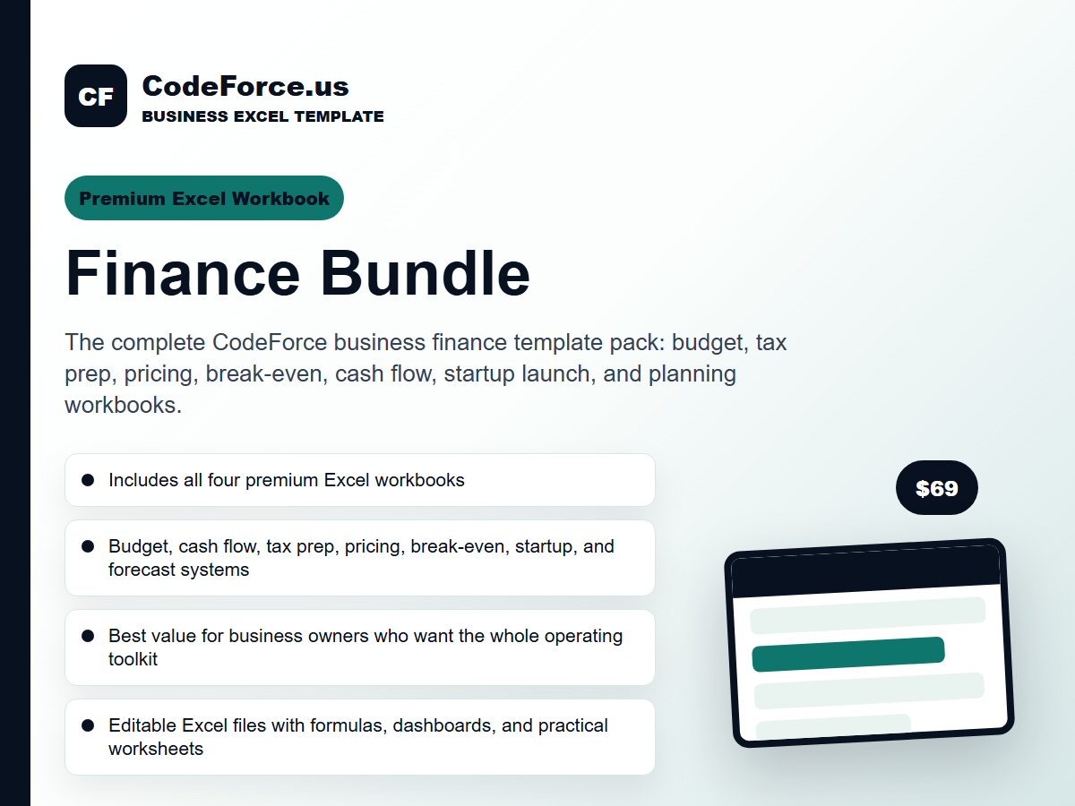 Business Finance Excel Template Bundle cover