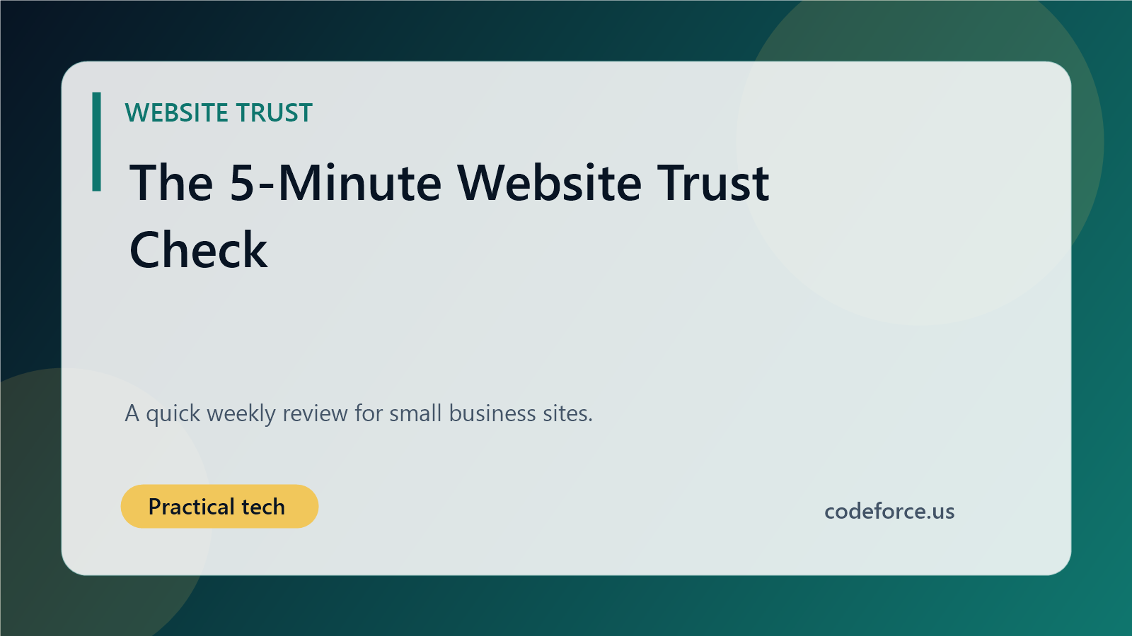 Illustrated blog cover for a small-business website trust checklist.