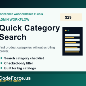 Quick Category Search for WooCommerce